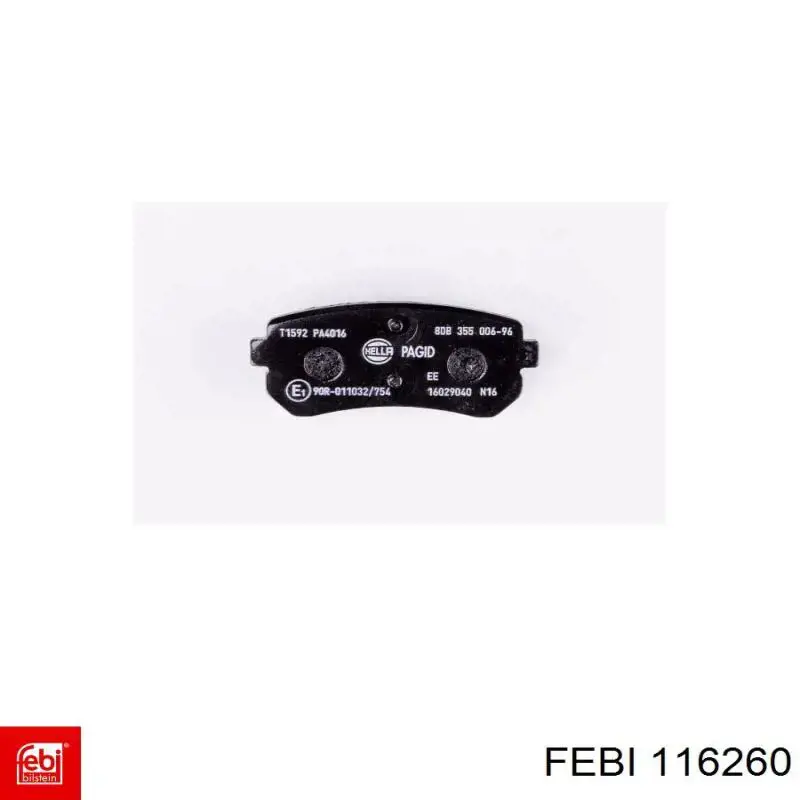 Задні гальмівні колодки Febi 116260 ціна, від 17.18 USD