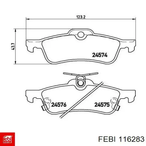 Купити 116283 Febi Задні колодки