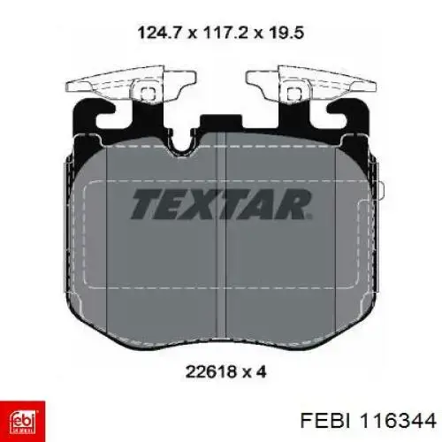 Гальмівні колодки Febi 116344 ціна, від 101.35 USD