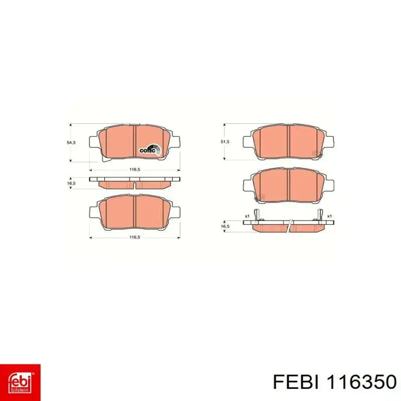 Передні тормозні колодки 446574020 Toyota