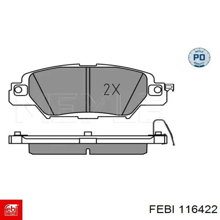 Колодки гальмові задні, дискові 116422 Febi