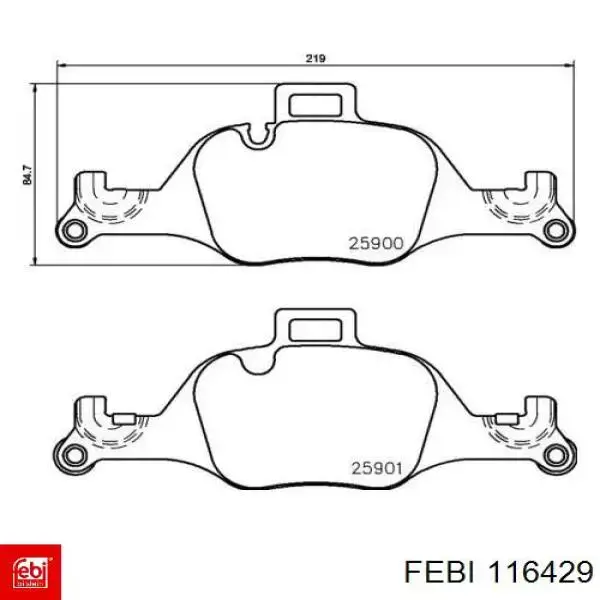 Гальмівні колодки Febi 116429 ціна, від 47.98 USD