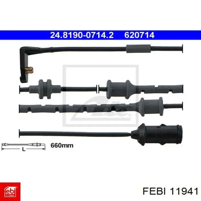 Датчик зносу гальмівних колодок, передній 11941 Febi