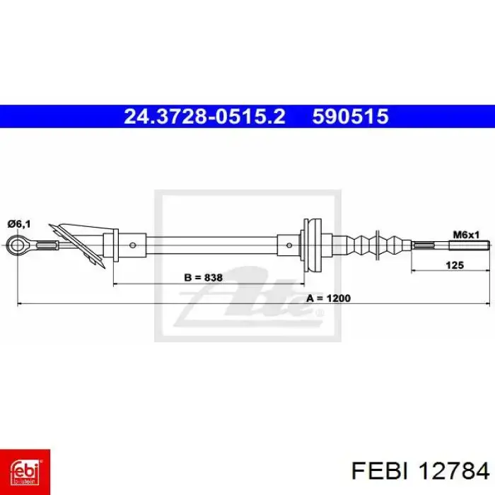Трос зчеплення Febi 12784 ціна, від 7.85 USD