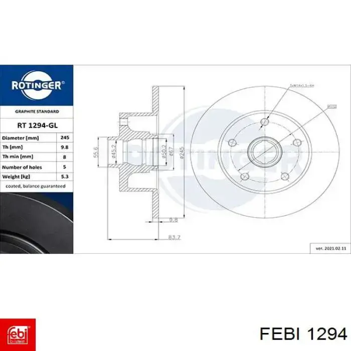 Помпа 1294 Febi