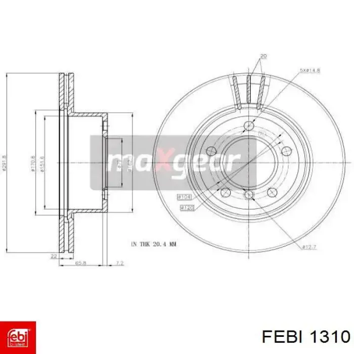 Кронштейн натягувача приводного ременя Febi 1310