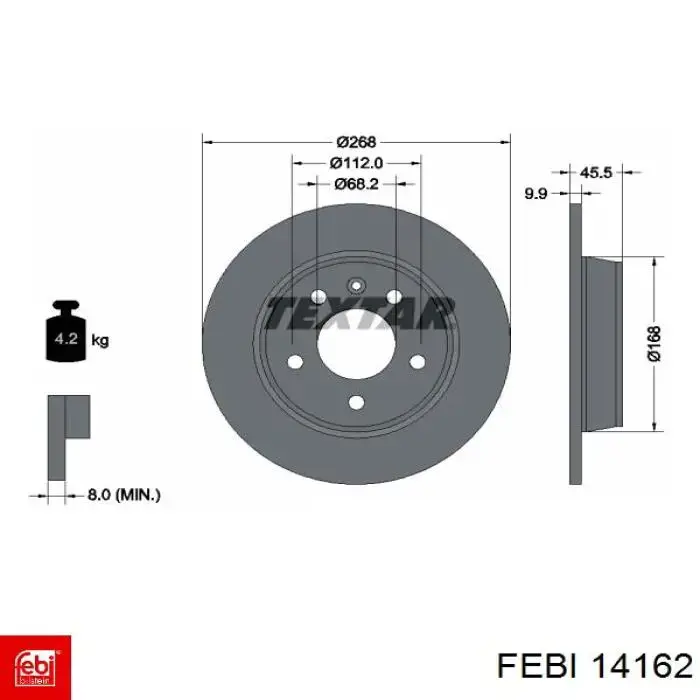 Гальмівні диски 14162 Febi