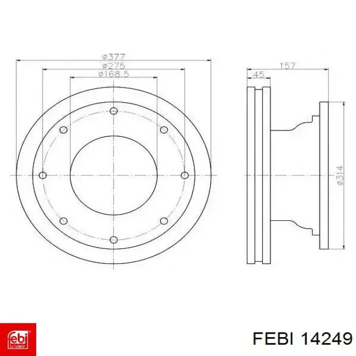 Диск гальмівний задній Febi 14249