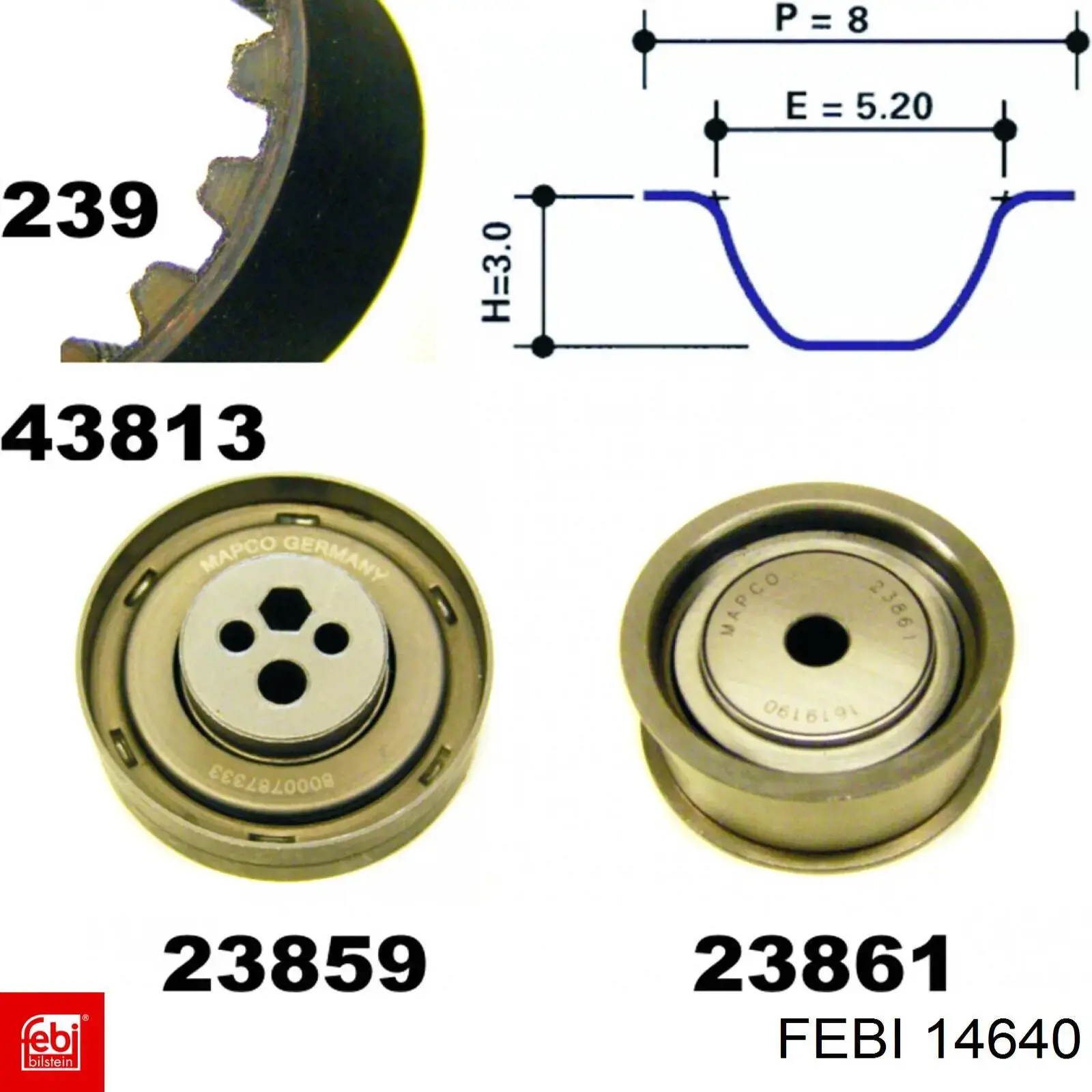 Комплект ГРМ Febi 14640 ціна, від 103.71 USD