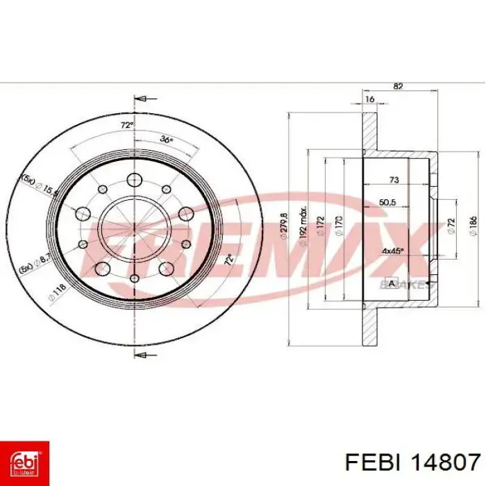 Купити 14807 Febi Трос газу
