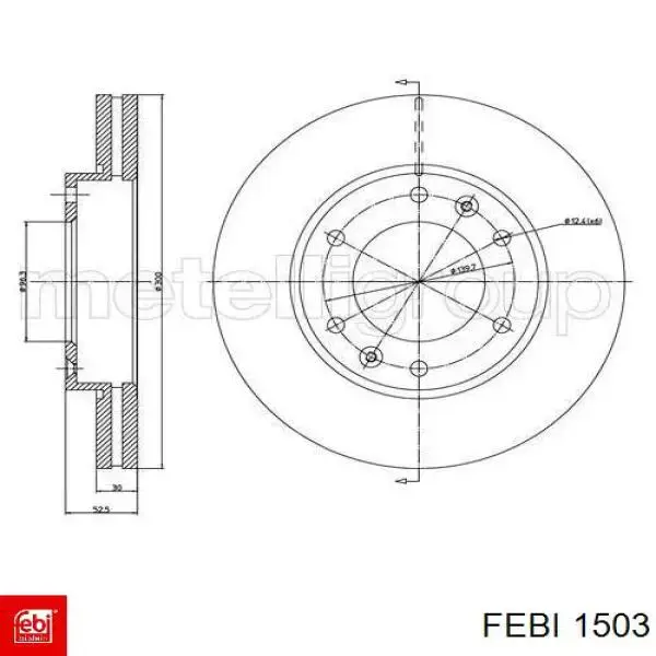 Сайлентблок ресори, передній FE01503 Febi