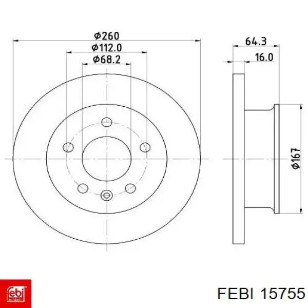 15755 Febi Накінечник поперечної рульової тяги