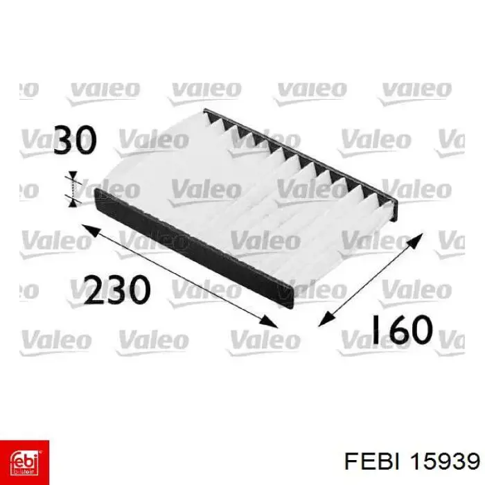 Фільтр повітряний обігрівача Febi 15939 ціна, від 3.52 USD