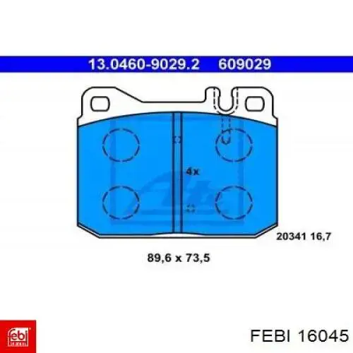 Гальмівні колодки Febi 16045 ціна, від 16.05 USD