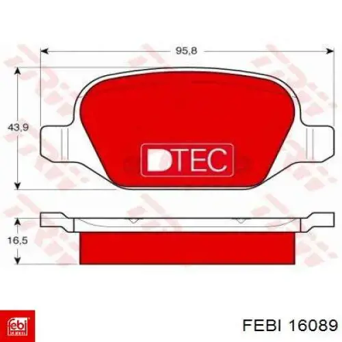 Гальмівні колодки Febi 16089 ціна, від 16.67 USD