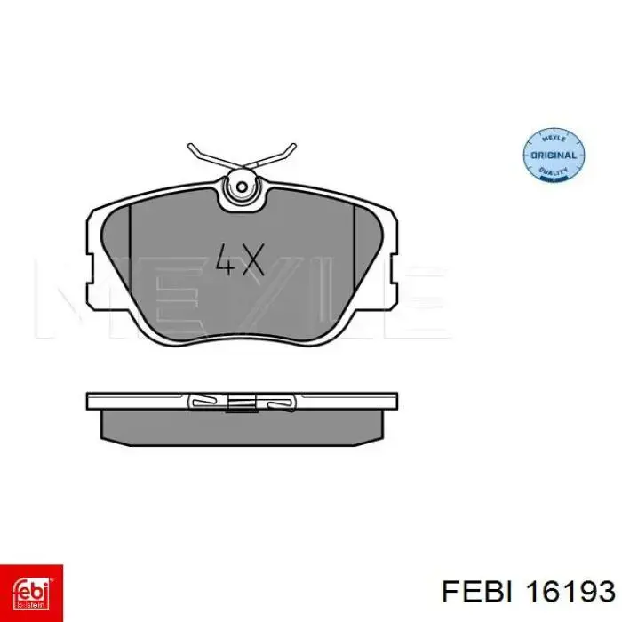 Купити 16193 Febi Колодки гальмівні передні, дискові