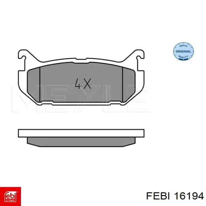 Колодки гальмові задні, дискові 16194 Febi