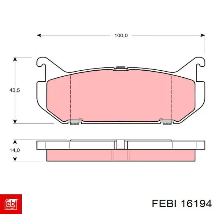 Задні гальмівні колодки Febi 16194 ціна, від 13.50 USD
