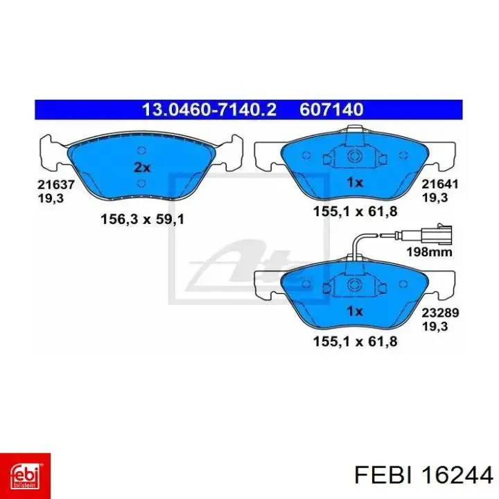Гальмівні колодки Febi 16244 ціна, від 24.03 USD