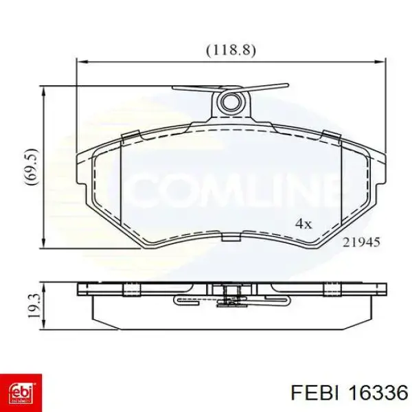 Гальмівні колодки Febi 16336 ціна, від 19.67 USD