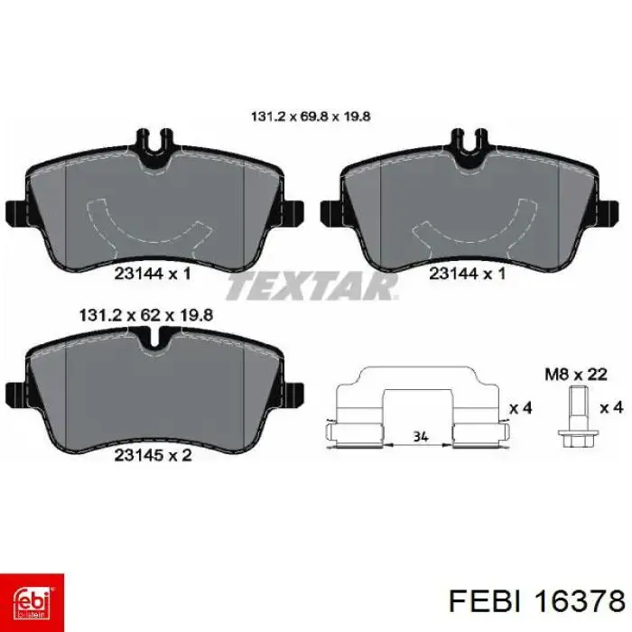 Гальмівні колодки Febi 16378 ціна, від 25.42 USD