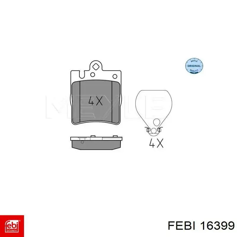 Задні гальмівні колодки 16399 Febi