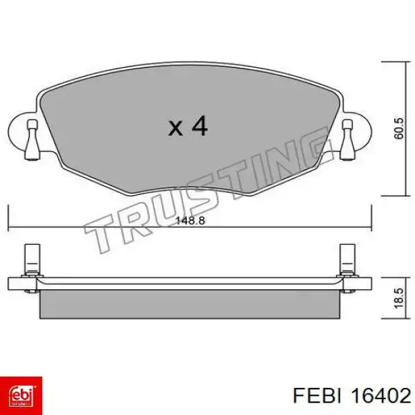 Гальмівні колодки Febi 16402 ціна, від 21.39 USD