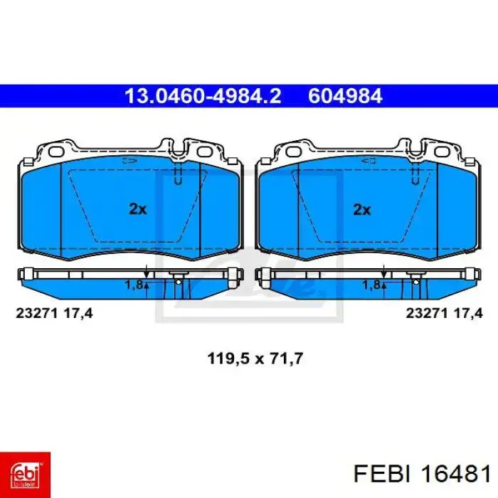 Тормозні колодки Febi 16481
