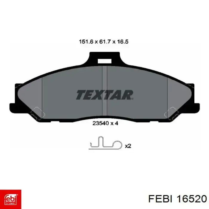 Гальмівні колодки Febi 16520 ціна, від 29.24 USD
