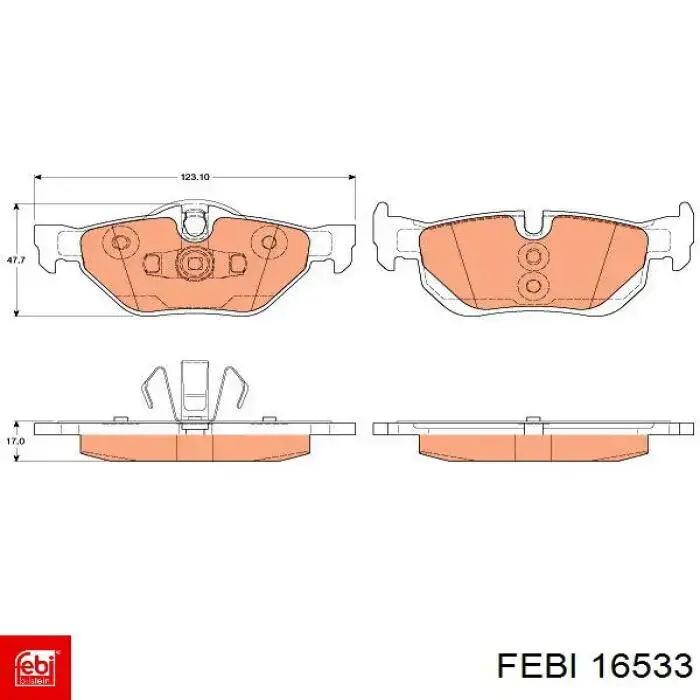 Задні дискові колодки Febi 16533
