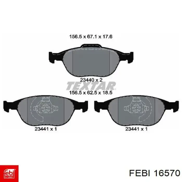 Гальмівні колодки Febi 16570 ціна, від 26.58 USD
