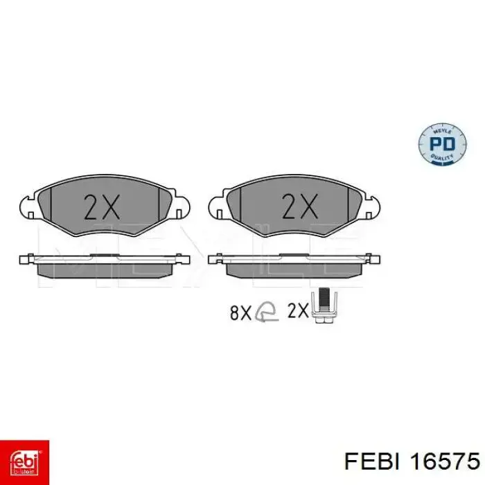 Гальмівні колодки Febi 16575 ціна, від 16.53 USD
