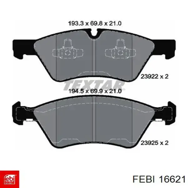 Гальмівні колодки Febi 16621 ціна, від 48.48 USD