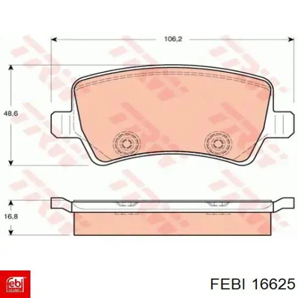 Купити 16625 Febi Задні колодки