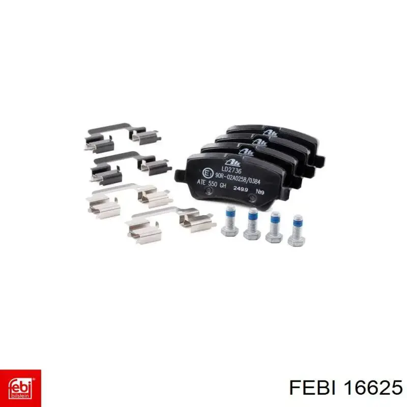 Задні гальмівні колодки Febi 16625 ціна, від 18.63 USD