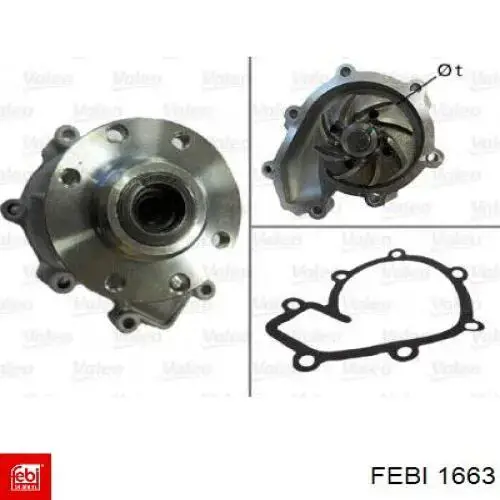 Купити 1663 Febi Насос охолоджуючої рідини