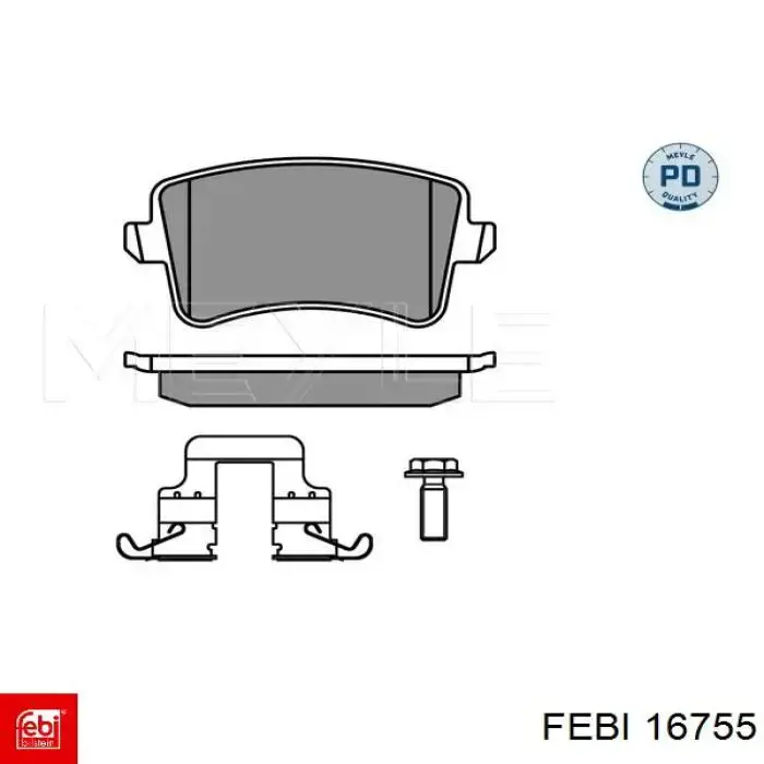 Задні гальмівні колодки Febi 16755 ціна, від 24.61 USD