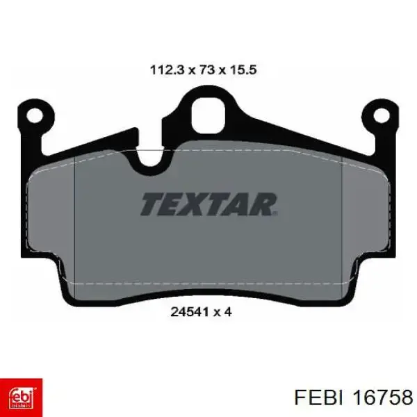 Задні гальмівні колодки Febi 16758 ціна, від 33.92 USD