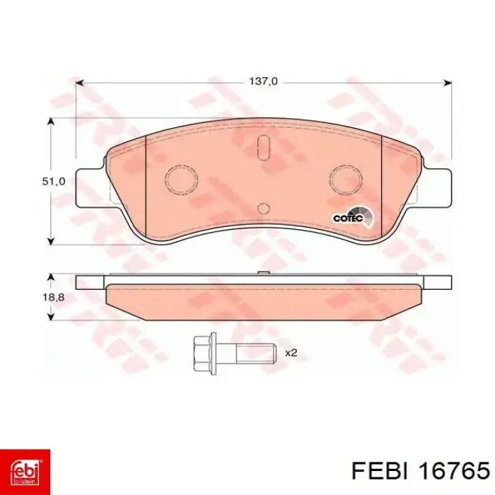 Гальмівні колодки Febi 16765 ціна, від 17.74 USD