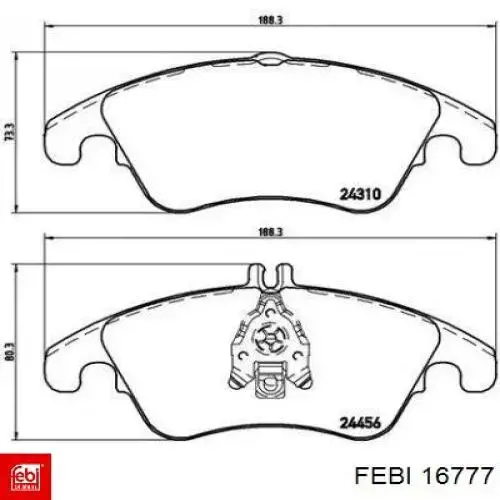Гальмівні колодки Febi 16777 ціна, від 31.12 USD