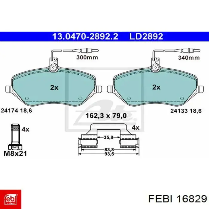 Гальмівні колодки Febi 16829 ціна, від 36.88 USD