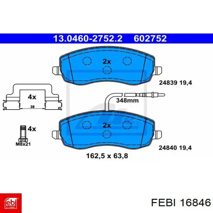 Гальмівні колодки Febi 16846 ціна, від 37.19 USD