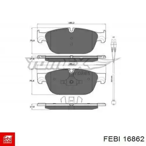 Гальмівні колодки Febi 16862 ціна, від 38.79 USD