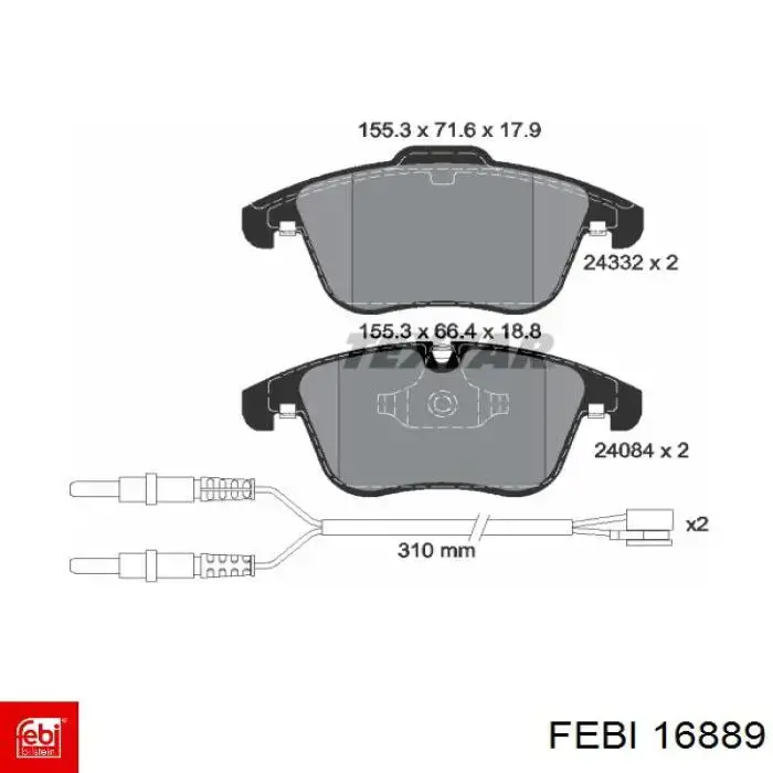 Гальмівні колодки Febi 16889 ціна, від 31.98 USD