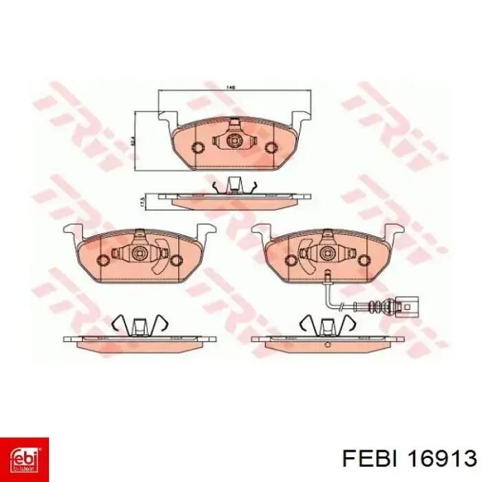 Гальмівні колодки Febi 16913 ціна, від 30.40 USD