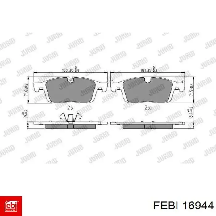 Гальмівні колодки Febi 16944 ціна, від 46.89 USD