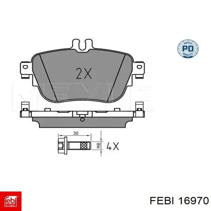 Гальмівні колодки Febi 16970 ціна, від 35.38 USD