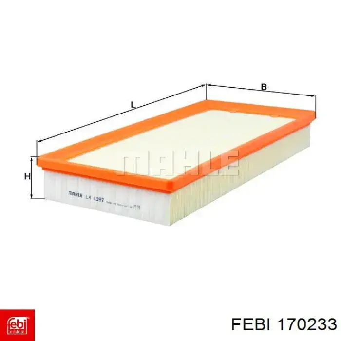 Елемент повітряного фільтра Febi 170233 ціна, від 13.52 USD