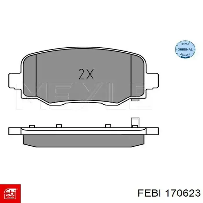 Колодки гальмові задні, дискові 170623 Febi