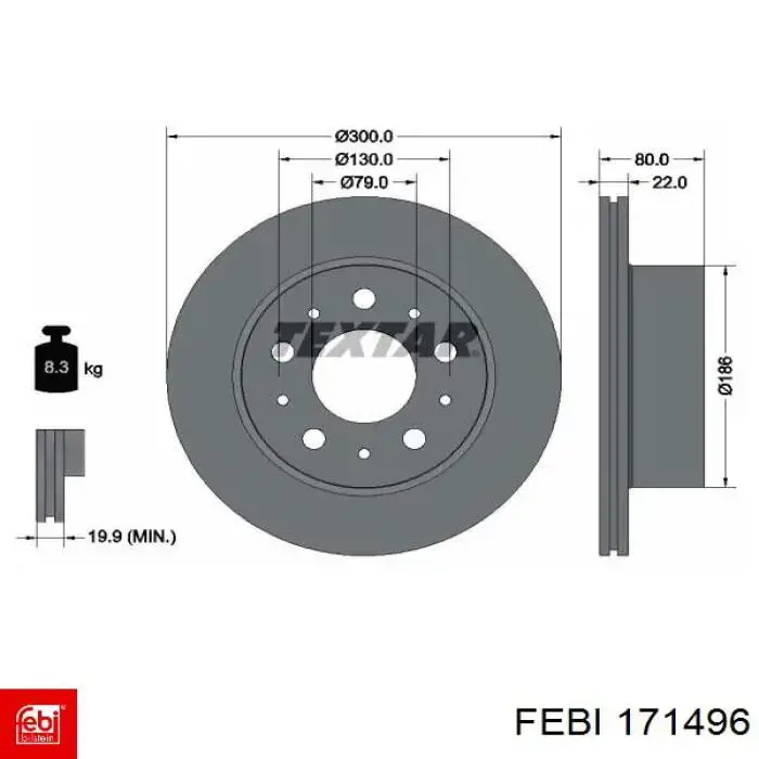 Диск гальмівний задній Jurid/Bendix 563355JC1